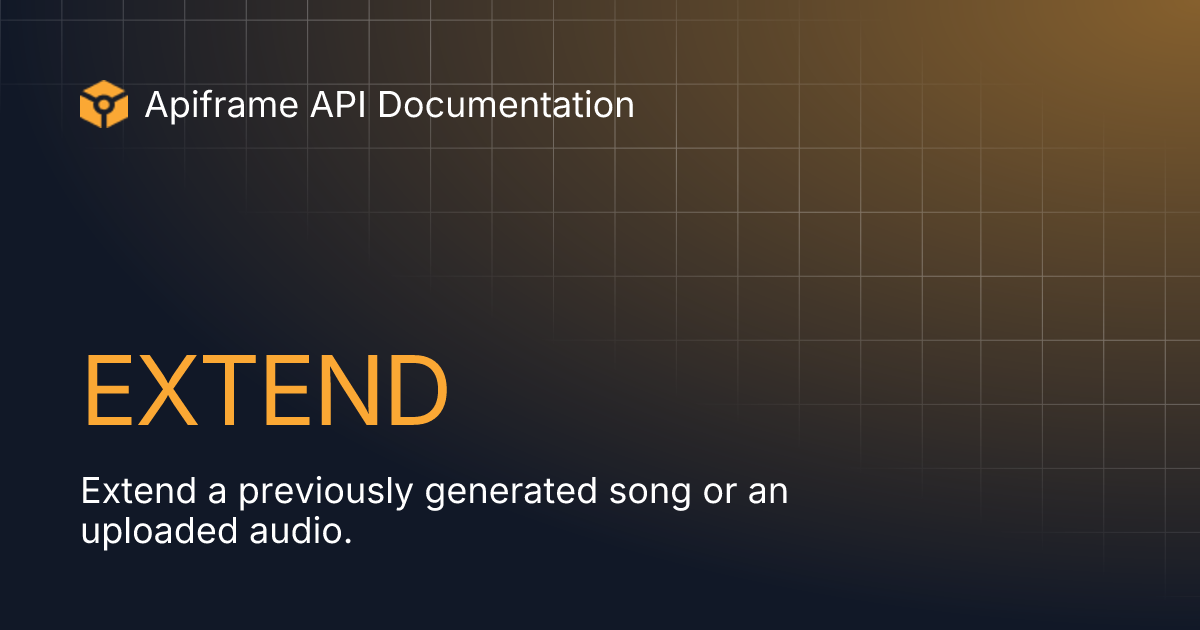 EXTEND | Apiframe API Documentation